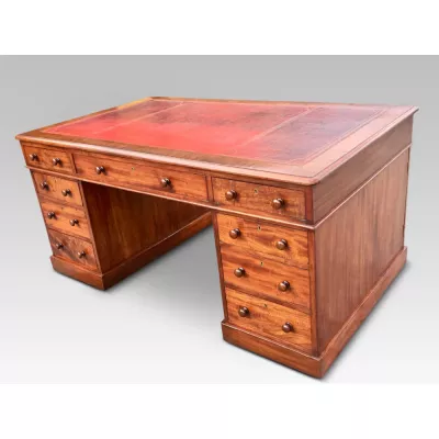 Antiker englischer Mahagoni Schreibtisch Partners Desk ca 1860