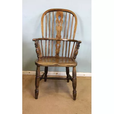 Antiker britischer Windsor Chair Stuhl Ulme Esche 19. Jh 