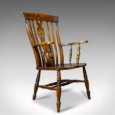 Edwardianischer antiker Windsor Chair Landhaus Stuhl Eiche ca 1910