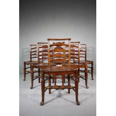 Georgianische antike Esszimmer Stühle Esche englisch ca. 1800