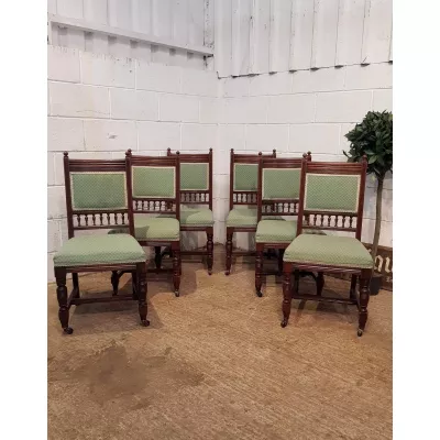 Antike viktorianische Esszimmer Stühle Eiche britisch ca 1880