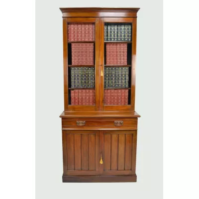 Viktorianisches Nussbaum Bücherregal antik britisch ca 1900