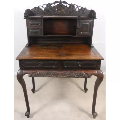 Orientalischer Antiker Padouk Holz Schreibtisch ca. 1900