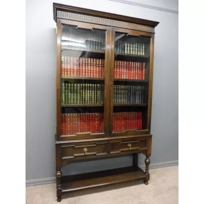 Edwardianischer antiker Eichen Bücherschrank britisch ca 1910