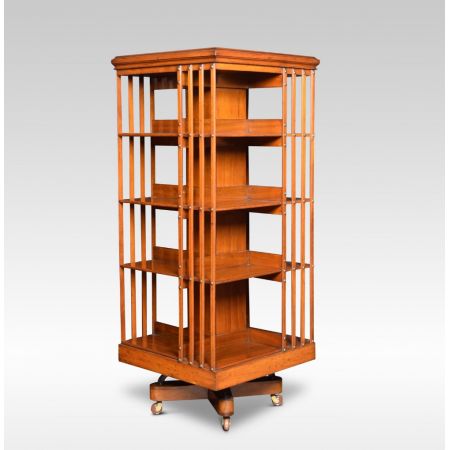 Antikes englisches Revolving Bookcase Nussbaum Bücherregal ca 1900