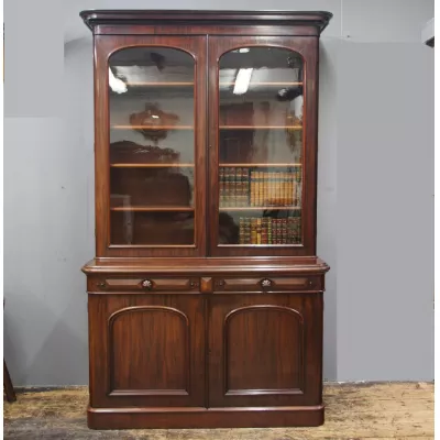 Viktorianischer antiker Mahagoni Bücherschrank englisch ca 1870