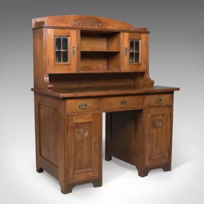 Antiker Art Nouveau Schreibtisch Nussbaum englisch c1900