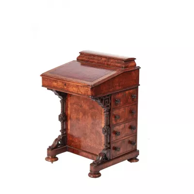 Viktorianischer antiker Davenport Schreibtisch Nussbaum englisch ca 1860