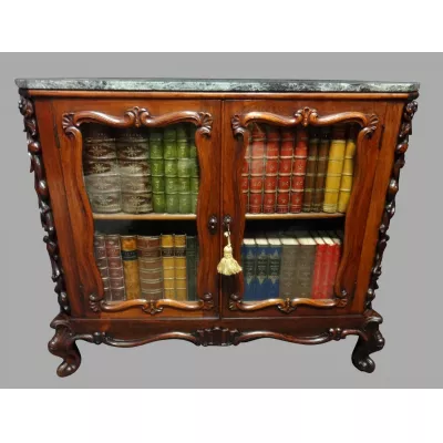 Antiker britischer Palisander Bücherschrank Vitrine 19. Jh