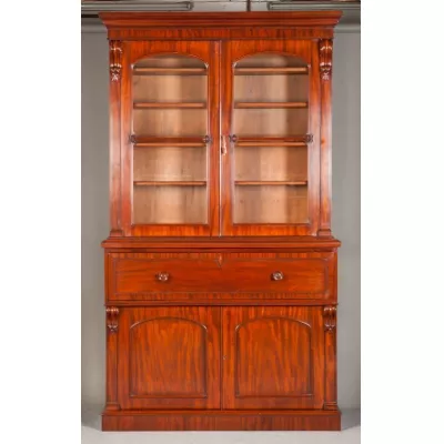 Viktorianisches britisches Mahagoni Bureau Bookcase antik ca 1870