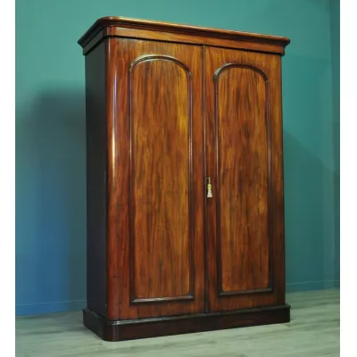 Viktorianischer antiker Mahagoni Kleiderschrank britisch ca 1850