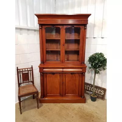 Viktorianischer antiker Mahagoni Bücherschrank britisch ca 1880