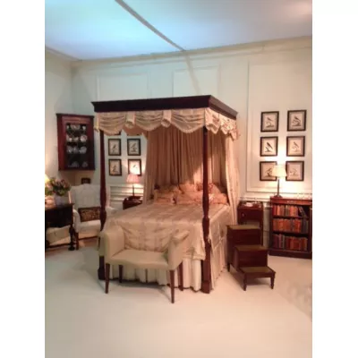 Antikes britisches Regency Himmelbett Mahagoni Posterbett ca 1810