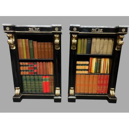 Antike französische Empire Bücherschränke ebonisiert ca 1850