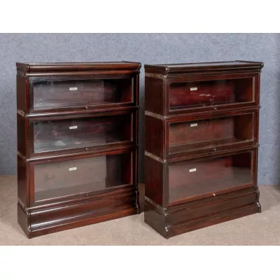 Antike britische Globe Wernicke Bücherschränke Eiche ca 1910