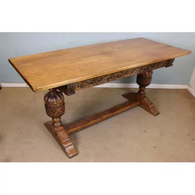 Antiker britischer Eichen Esstisch ca 1930