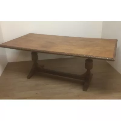 Edwardianischer antiker Eichen Esstisch britisch ca 1890