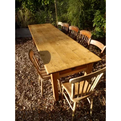 Antiker viktorianischer Kiefern Esstisch Weichholz ca 1880