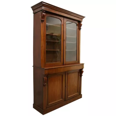 Viktorianischer Mahagoni Bücherschrank antik englisch ca 1870