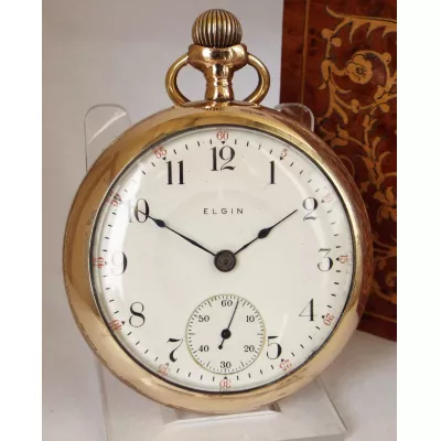 Antike englische Gold Taschenuhr Kettenuhr ca 1911