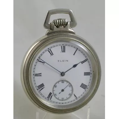 Antike britische Taschenuhr Nickel Kettenuhr ca 1926