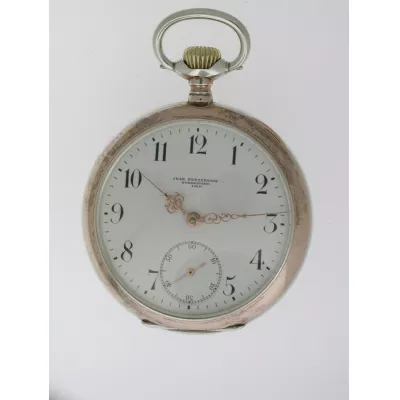 Antike Schweizer Silber Taschenuhr Kettenuhr  1920