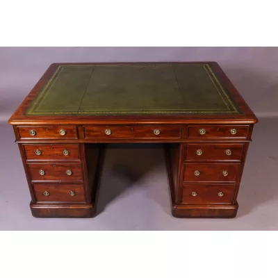Viktorianischer antiker Mahagoni Schreibtisch englisch ca 1850