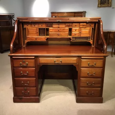 Edwardianischer antiker Mahagoni Schreibtisch britisch ca 1900