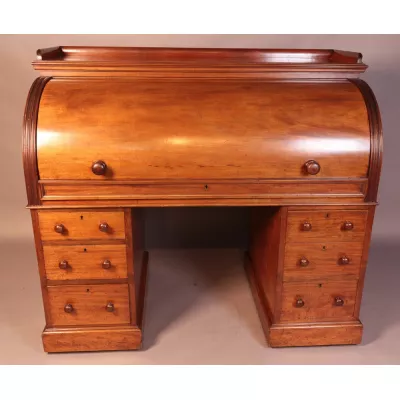 Viktorianischer Mahagoni Sekretär Cylinder Desk antik ca 1860