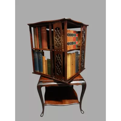 Antikes Mahagoni Revolving Bookcase Bücherregal englisch ca 1910