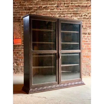 Antiker britischer Eichen Bücherschrank ca 1900
