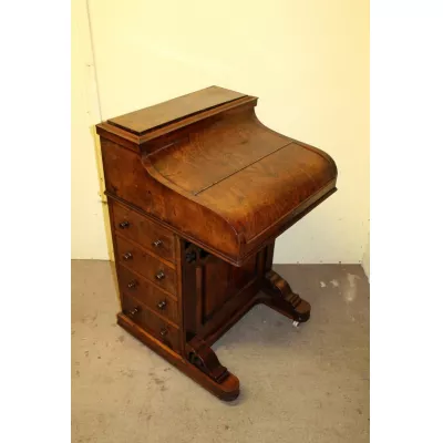 Viktorianischer Nussbaum Davenport Schreibtisch britisch antik ca 1880