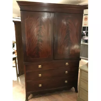 Georgianischer antiker Mahagoni Kleiderschrank Linen Press ca 18. Jh