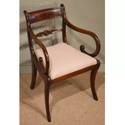 Antiker Regency Mahagoni Stuhl Esszimmerstuhl britisch ca 1810