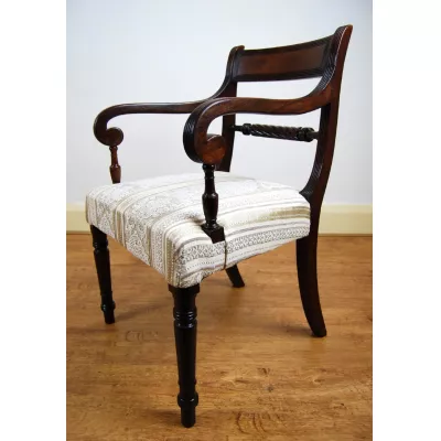 Britischer Regency Mahagoni Stuhl Küchenstuhl antik ca 1820