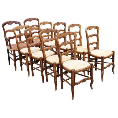 Französische viktorianische antike Eiche Stühle ca 1890