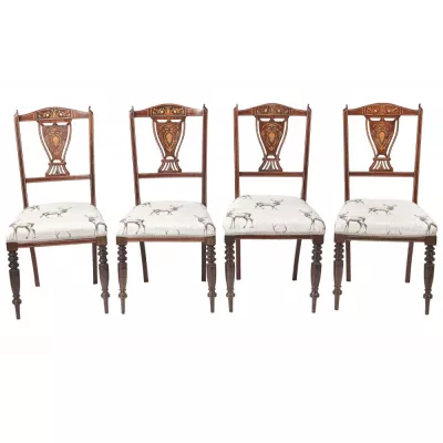 Edwardianische antike Palisander Stühle britisch Küchenstühle ca 1900