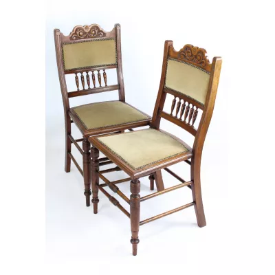 Edwardianische Arts & Crafts Nussbaum Stühle englisch antik ca 1890