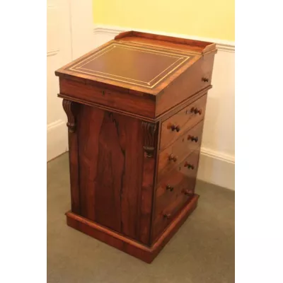 Regency Antiker Englischer George IV Palisander Davenport ca. 1820