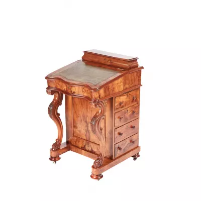 Viktorianischer Antiker Grat Nussbaum Davenport englisch ca. 1850