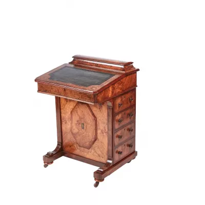 Viktorianischer antiker Davenport Schreibtisch Nussbaum ca 1860