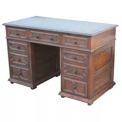 Antiker britischer Eichen Schreibtisch ca 1920