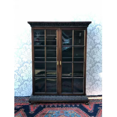 Georgianischer antiker Massivholz Bücherschrank Vitrine britisch ca 18. Jh