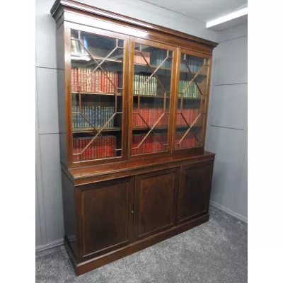 Edwardianischer antiker Mahagoni Bücherschrank britisch ca 1900