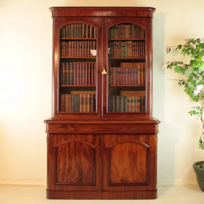 Viktorianischer antiker Mahagoni Bücherschrank britisch ca 1870