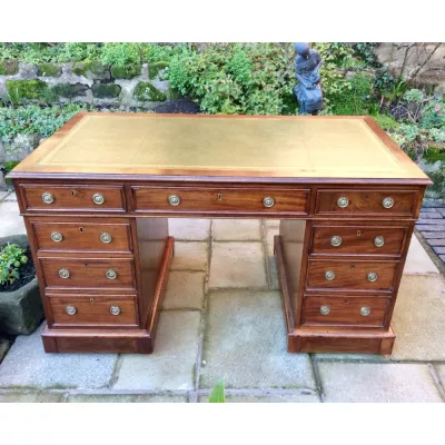 Viktorianischer antiker Mahagoni Schreibtisch britisch ca 1880