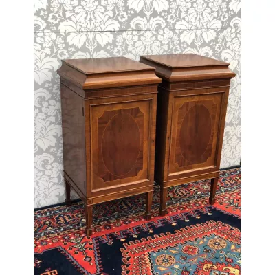 Edwardianische antike Mahagoni Nachtschränke britisch ca 1890