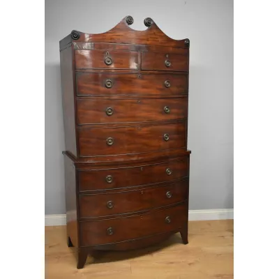 Antike britische Regency Mahagoni Kommode Bowfront ca 1810
