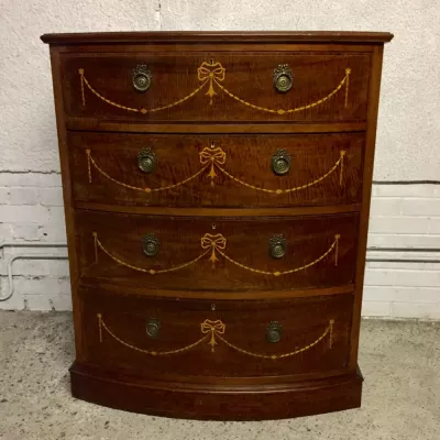 Edwardianische antike Mahagoni Kommode Bowfront britisch ca 1910