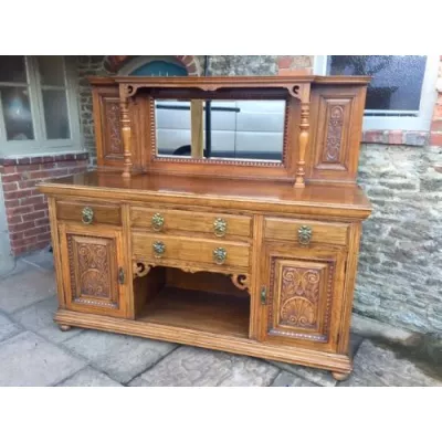 Viktorianisches antikes Eichen Sideboard britisch ca 1860